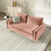 Picture of MARYJANET Velvet Sofa Range (Rose) - Loveseat + Sofa Set