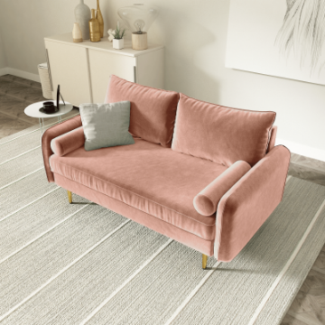 Picture of MARYJANET Velvet Sofa Range (Rose) - 2 Seater (Loveseat)