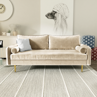 Picture of MARYJANET Velvet Sofa Range (Beige) - 3 Seater (Sofa)