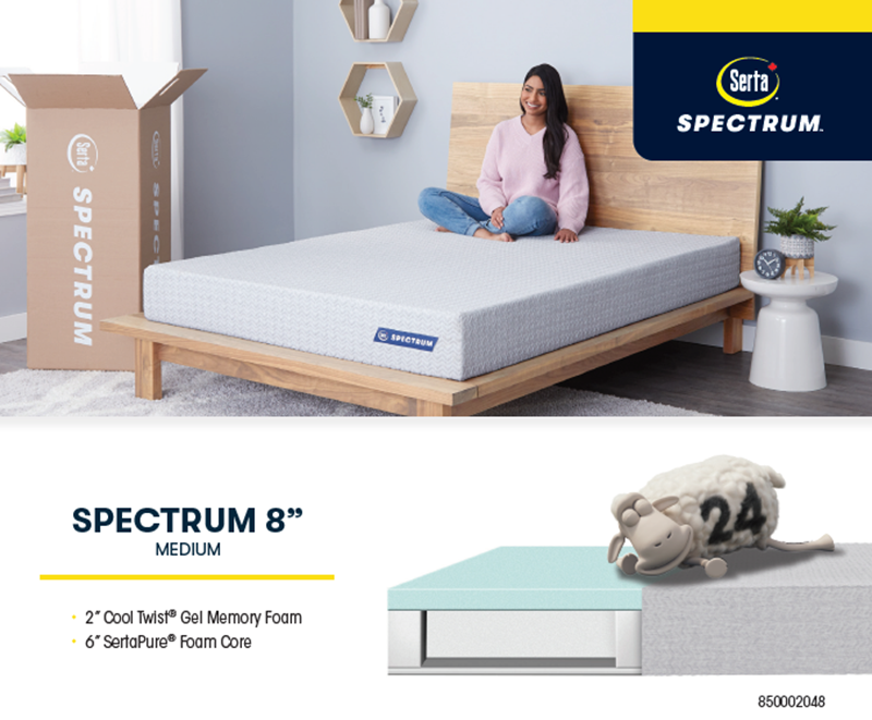 Serta Spectrum Memory Form 8inch Medium Mattress Ifurniture The Largest Furniture Store In Edmonton Carry Bedroom Furniture Living Room Furniture Sofa Couch Lounge Suite Dining Table And Chairs And Patio Furniture Over 1000 Products