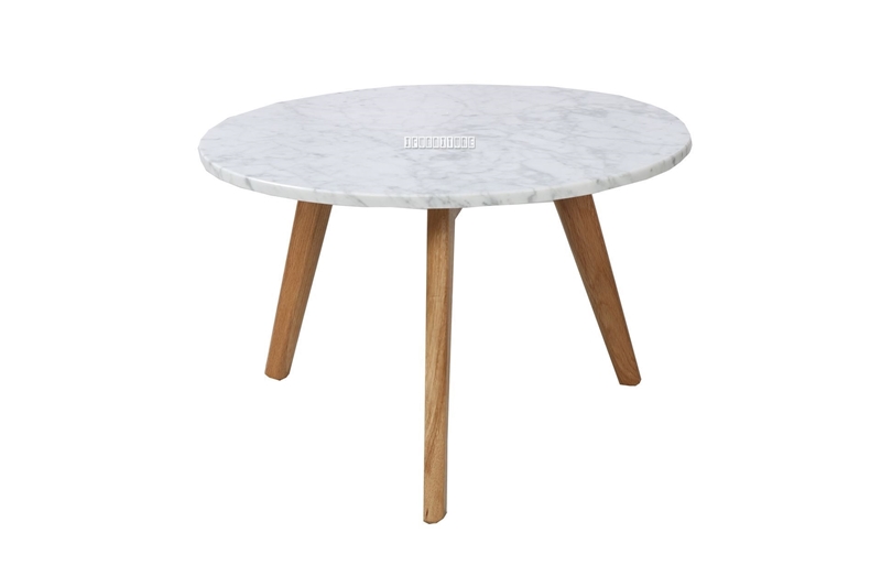 Picture of COPENHAGEN D50 Round Marble Coffee Table *Solid Oak