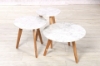 Picture of COPENHAGEN Solid Oak D50 Round Marble Coffee Table 