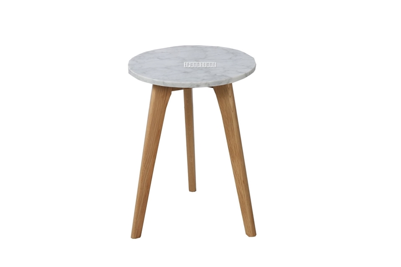 Picture of COPENHAGEN D32 ROUND MARBLE SIDE TABLE *SOLID OAK