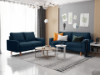 Picture of MAC Fabric Sofa Range (Dark Blue) - Loveseat + Sofa Set