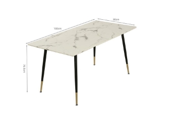 Picture of BIJOK 47/63 Dining Table (White Marble Finishing) - 47 Inch