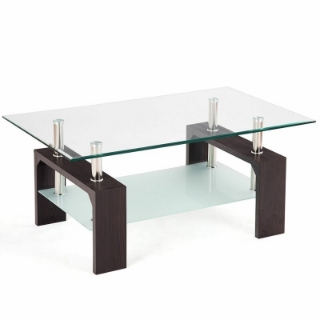 Picture of TANGULAR Temper Glass Coffee Table - Black