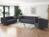 Picture of MISHTI Velvet Sofa Range (Gray) - Loveseat + Sofa Set