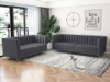 Picture of MISHTI Velvet Sofa Range (Gray) - Loveseat + Sofa Set