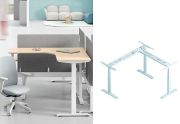 Picture of UP1 L SHAPE Adjustable Desk Frame in White or Black