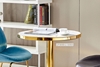 Picture of SYNE MARBLE TOP D80 ROUND DINING TABLE *GOLD