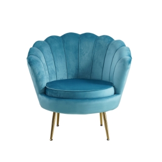Picture of EVELYN Curved Flared Armchair - Light Blue