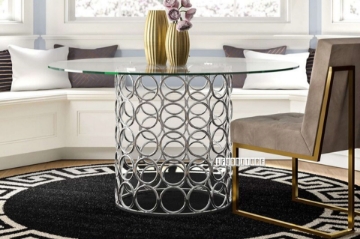 Picture of MARCANO GLASS TOP Dining Table *Silver Stainless Steel Frame