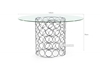 Picture of MARCANO GLASS TOP DINING TABLE *SILVER STAINLESS STEEL FRAME