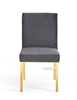 Picture of MARCANO GREY VELVET DINING CHAIR *GOLD STAINLESS STEEL FRAME