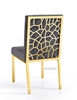 Picture of MARCANO GREY VELVET DINING CHAIR *GOLD STAINLESS STEEL FRAME