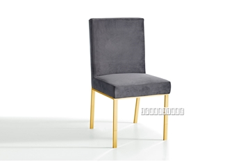 Picture of MARCANO GREY VELVET DINING CHAIR *GOLD STAINLESS STEEL FRAME