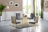 Picture of MARCANO GREY VELVET DINING CHAIR *GOLD STAINLESS STEEL FRAME