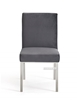 Picture of MARCANO GREY VELVET DINING CHAIR *SILVER STAINLESS STEEL FRAME