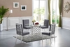 Picture of MARCANO GREY VELVET DINING CHAIR *SILVER STAINLESS STEEL FRAME