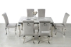 Picture of AITKEN 160 Marble Top Stainless 7PC Dining Set- Dark Grey