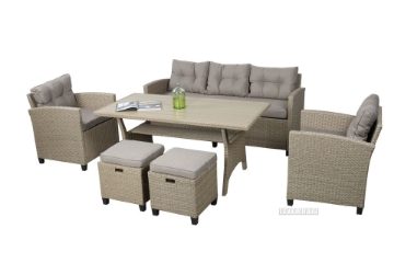 Picture of ALBANY 3+1+1 Wicker Dining Outdoor Sofa Set 