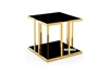 Picture of TANGO GLASS TOP GOLD STAINLESS FRAME END TABLE *BLACK