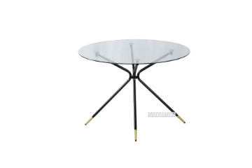 Picture of (Final Sale) KORA 100 GLASS TOP DINING TABLE *BLACK AND GOLD