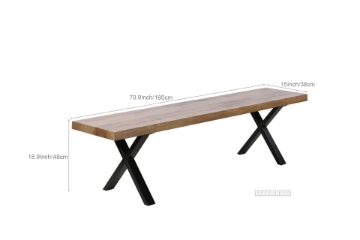 Picture of GALLOP 71" Dining Bench Live Edge (Dark)
