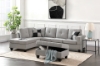 Picture of ADISEN Sectional Sofa with Ottoman (Light Grey) - Facing Right