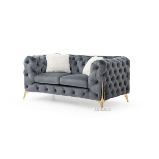 Picture of VIGO 3+2+1 Chesterfield Tufted Velvet Sofa Range (Grey) -  Loveseat (2 Seaters)