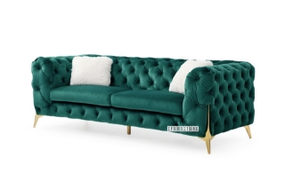 Picture of VIGO 3+2+1 Chesterfield Tufted Velvet Sofa Range (Green) - 3 Seaters (Sofa)