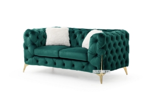 Picture of VIGO 3+2+1 Chesterfield Tufted Velvet Sofa Range (Green) - 2 Seaters (Loveseat)