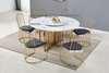 Picture of MARBELLO 7PC ROUND MARBLE TOP STAINLESS STEEL DINING SET *GOLD