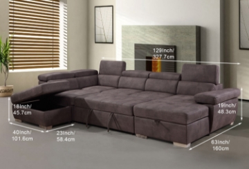 Picture of AMANDO Sectional Sofa with Pullout Bed