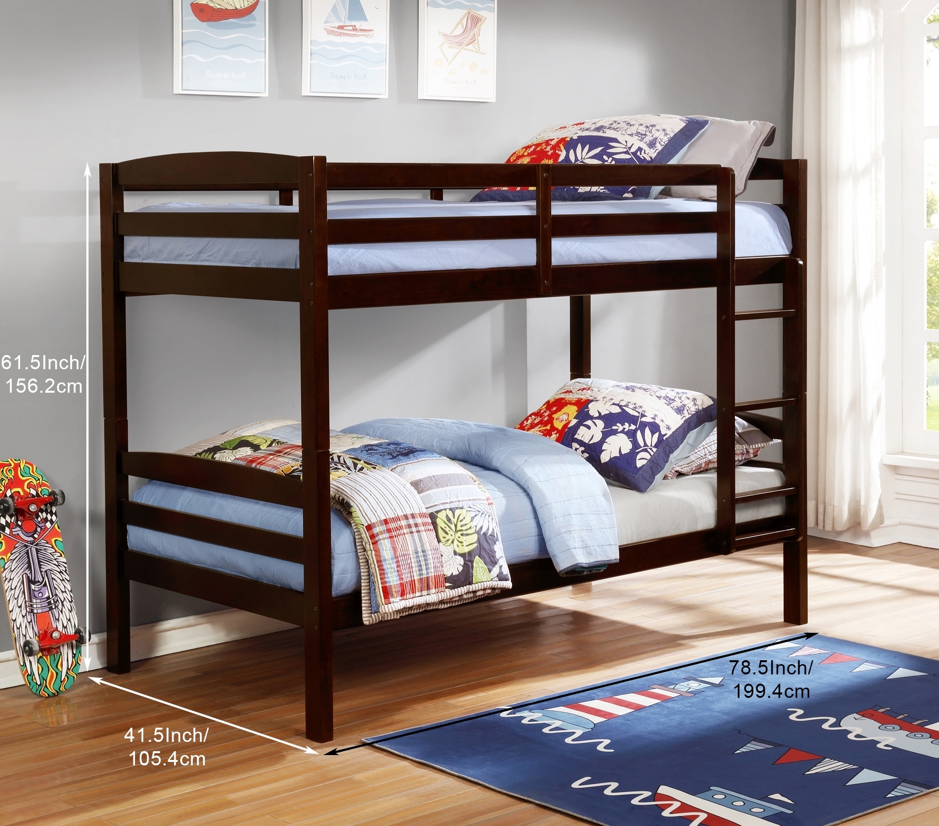 Artice Single-single Bunk Bed (espresso)-ifurniture-the Largest 