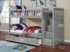Picture of JENAFIR Twin Over Twin Bunk Bed (Grey) - Bed Frame with Trundle Bed