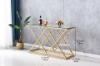 Picture of DIAMOND 120 Glass Top Console Table (Golden Stainless Steel Frame) 