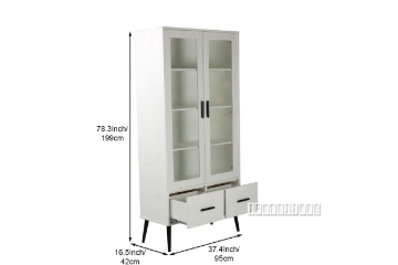 Picture of PARIS 2 Door 2 Drawer Display Cabinet (Solid Pine)