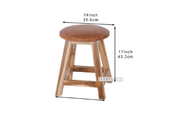 Picture of FUJIYAMA Round Stool (Genuine Cowhide)