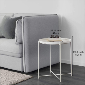 Picture of SASAKI Side Table with Removable Tray (White)