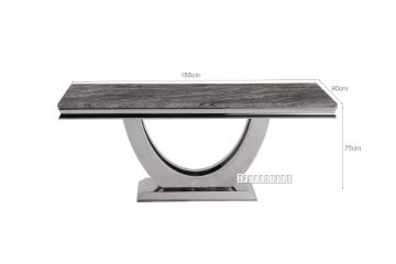 Picture of NUCCIO 71" Marble Top Stainless Steel Dining Table (Dark Gray)