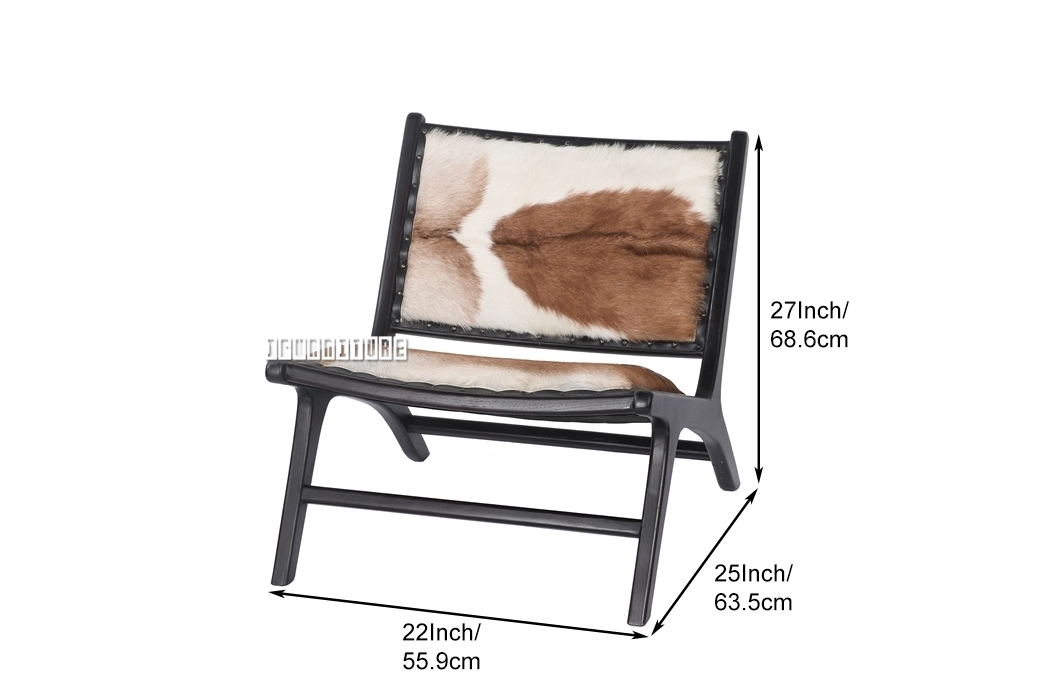 MAKASAR Solid Teak Wood Chair (Genuine Goat Hide)iFurnitureThe