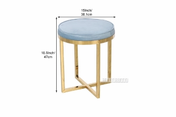 Picture of ROBIN Golden Frame Stool (Blue)