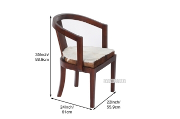 Picture of VASCO Solid Teak Wood Armchair (Genuine Goat Hide)