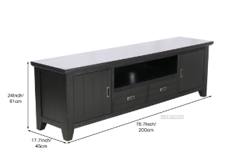 Picture of CAROL Solid Acacia Entertainment/TV Unit (Black)