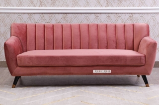 Picture of EVA 3+2+1 Velvet Sofa Range (Pink) - 3 Seaters (Sofa)