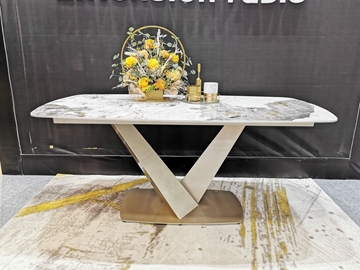 Picture of LANCER 180 CERAMIC MARBLE DINING TABLE