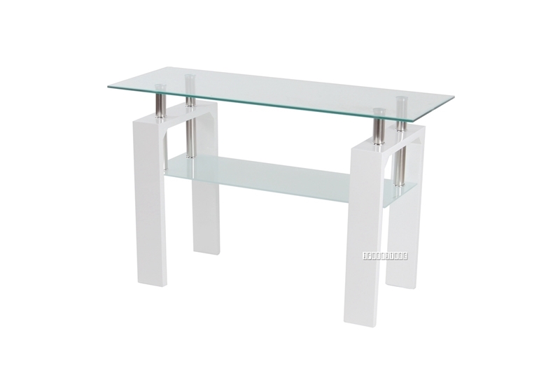 Horizon Glass Console Table With High, How High Should A Console Table Be