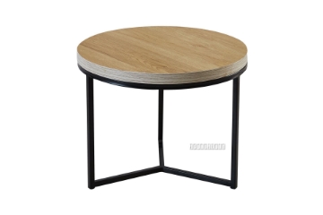 Picture of HENMAN 50 Round Side Table (Oak & Black)