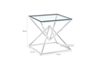 Picture of PYRAMID Clear Glass Top Side Table (Silver)